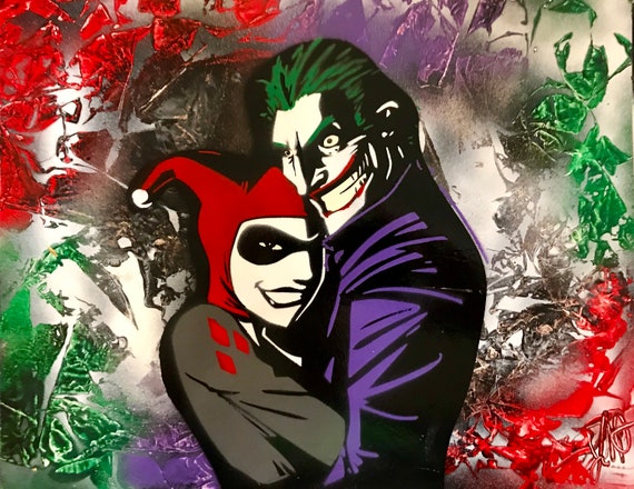Spray Paint Art Joker Art Harley Quinn Etsy