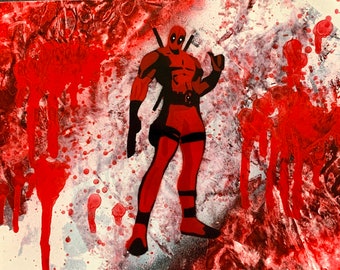 Original Deadpool Spray Paint Art: Signed, Unframed