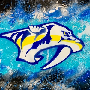 Nashville Predators Art/ Spray Paint Art/ Preds/ Nashville Predators art/ Nashville Predators Gift