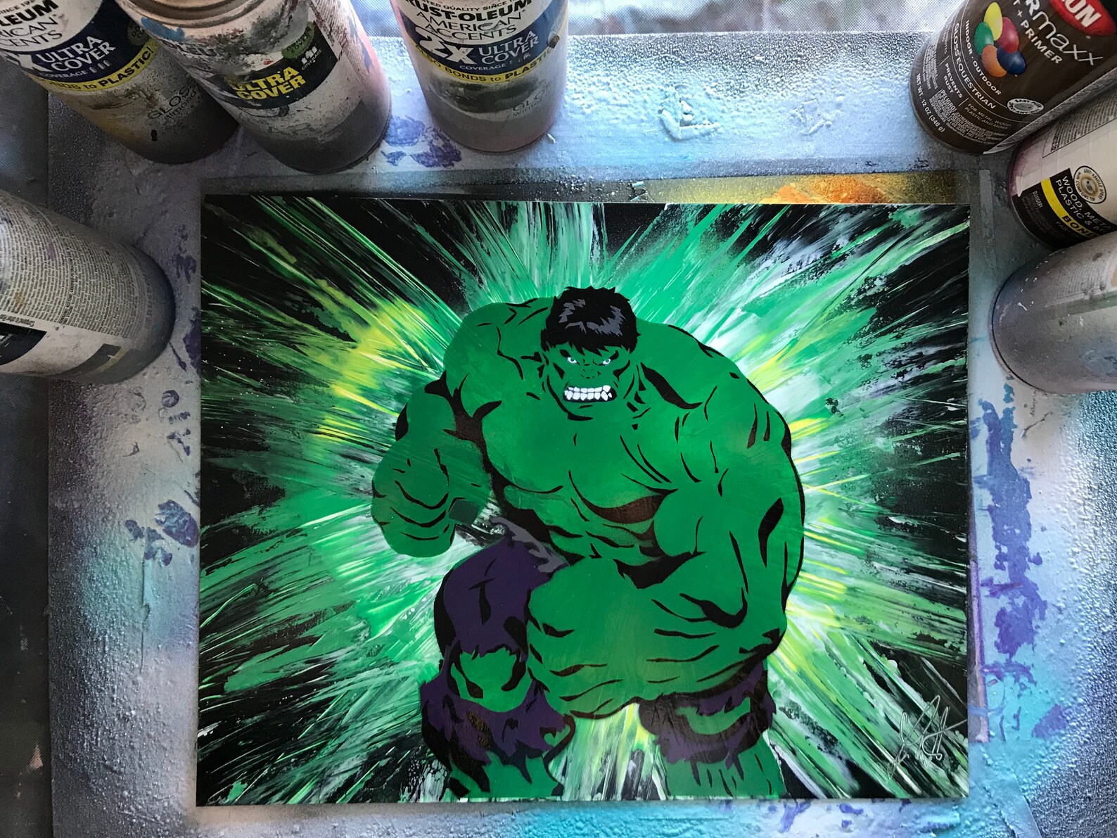 Hulk/ Hulk Art/ Spray Paint Art/ Hulk Poster/ Hulk Gift/ Etsy