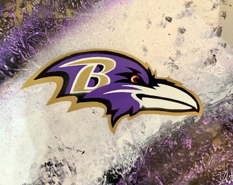 Baltimore Ravens Art/ Baltimore Ravens Poster/  Spray Paint Art/ Baltimore Ravens Gift