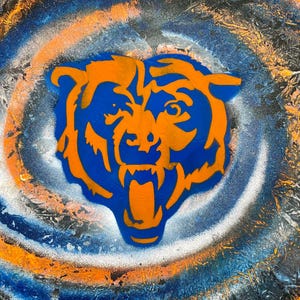 Chicago Bears Spray Paint Art: Original Signed Painting