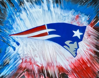 New England Patriots Art/ New England Patriots Poster/  Spray Paint Art/ New England Patriots Gift