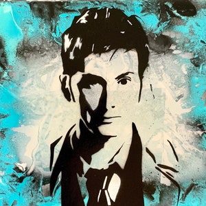 10th Doctor Spray Paint Art: David Tennant Dr. Who Painting