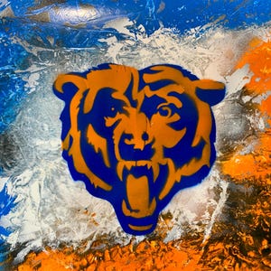 Arte Chicago Bears/Poster Chicago Bears/Arte con vernice spray/Regalo Chicago Bears