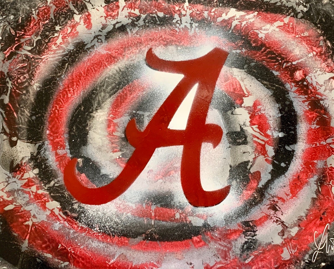 Alabama Art/ Alabamaposter/ Spray Paint Art/ Alabama Gift/ University of Alabama / Crimson Tide