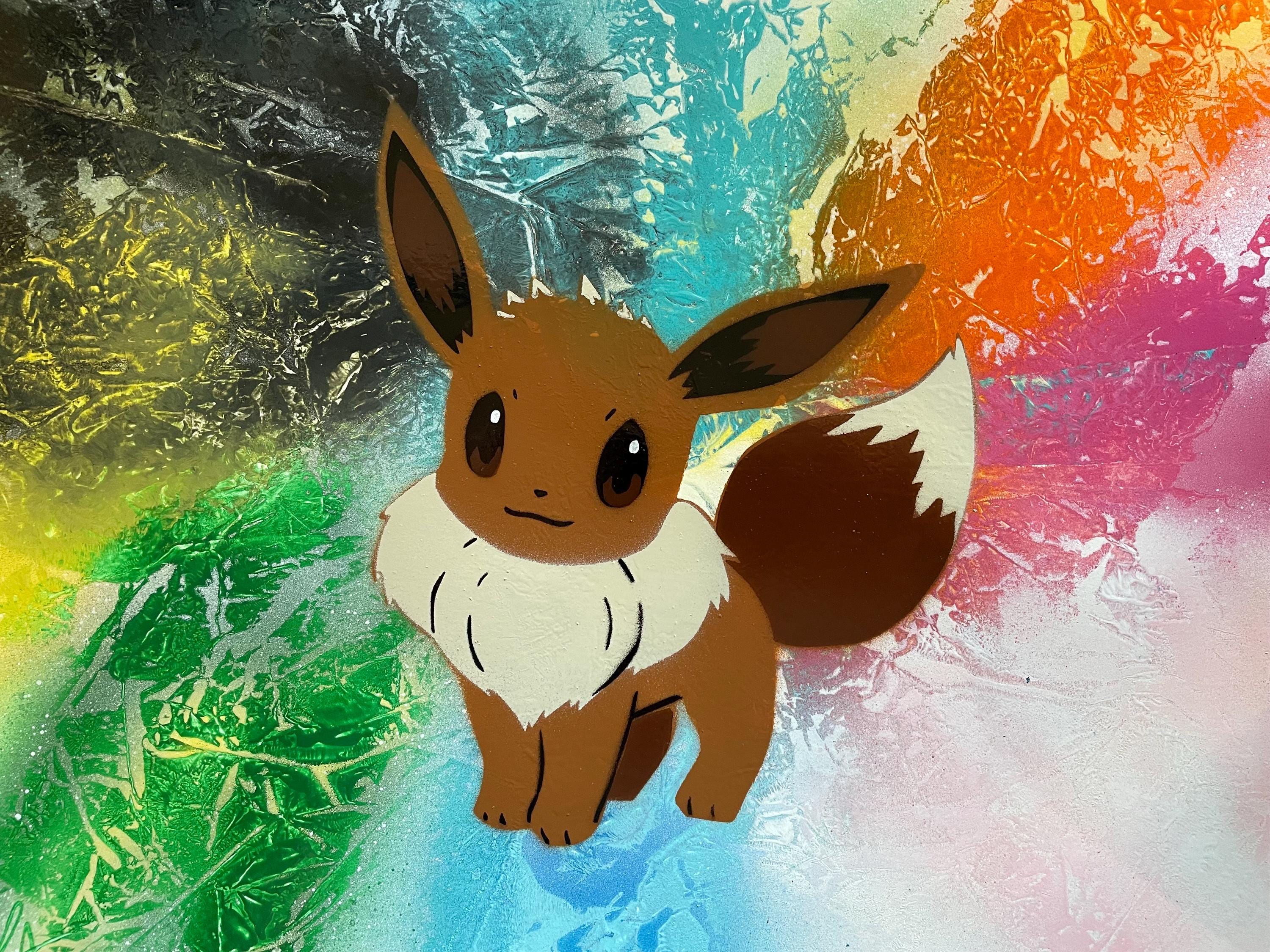 Eevee/ Pokemon/ Eevee Art/ Spray Paint Art/ Pokemon Art/ Pokemon Gift - Etsy, image size:3000x2250