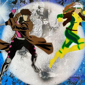 Gambit and Rouge/ X-men art/ Spray Paint Art/ Gambit/ Rouge/ X-Men