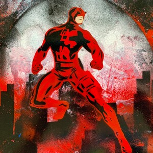 Original Daredevil Spray Paint Art: Signed, Unframed