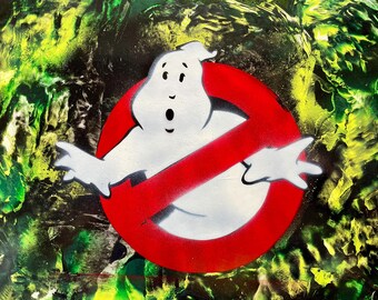 Original Ghostbusters Spray Paint Art, Signed
