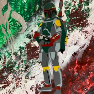 Boba Fett/ Star Wars/  Boba Fett Art/  Spray Paint Art/ Boba Fett Painting/ Star Wars Gift/ Boba Fett Gift