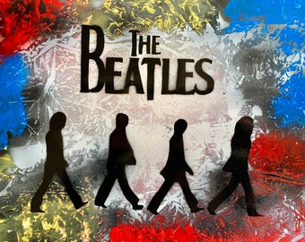 Arte original de pintura en aerosol de los Beatles: firmado, único en su tipo