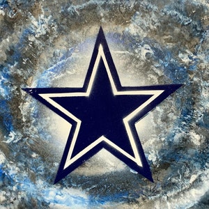 Original Dallas Cowboys Spray Paint Art: Signed, Unframed