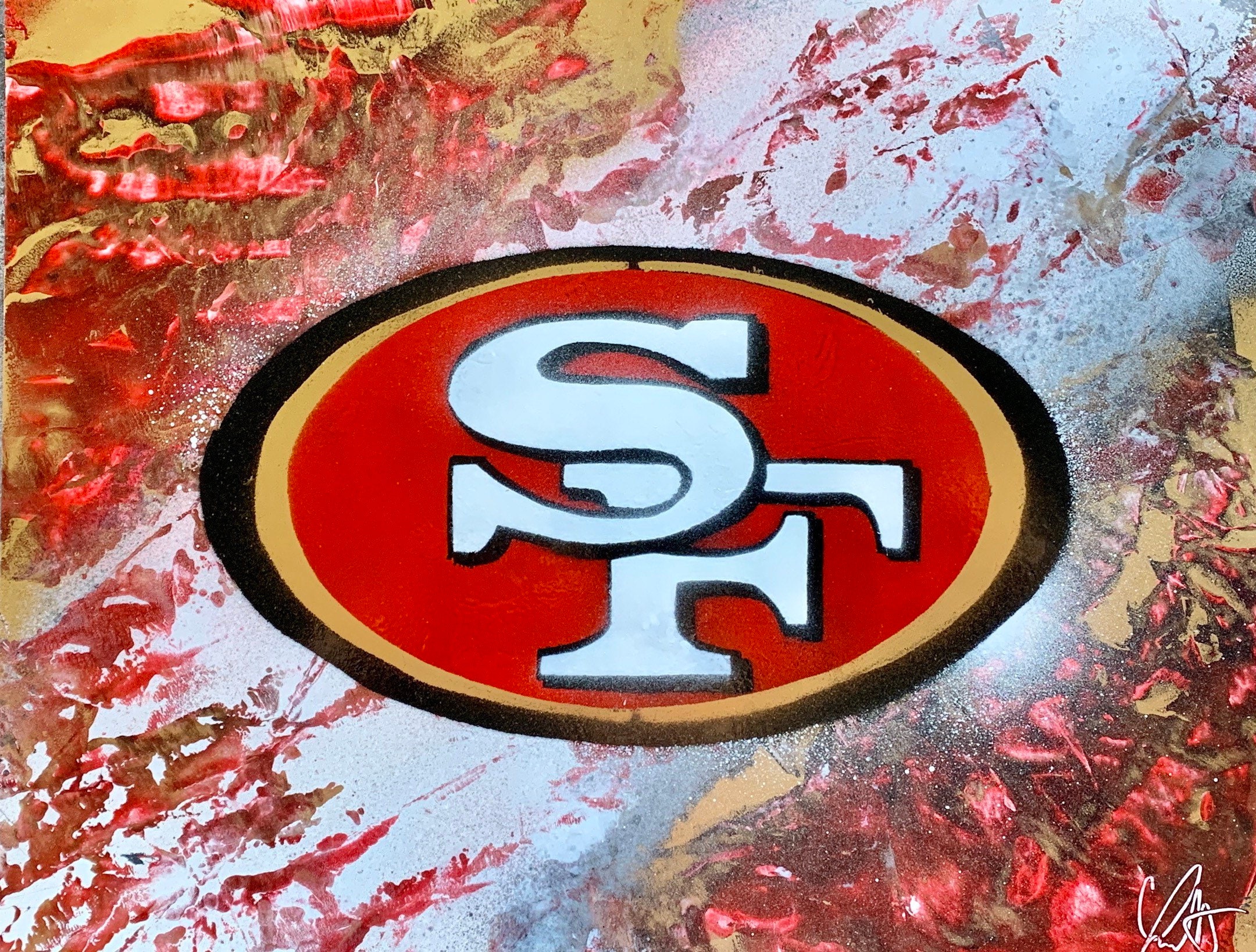 San Francisco 49ers Art/ San Francisco 49ers Poster/ Spray Paint Art/ San  Francisco 49ers Gift