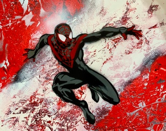 Miles Morales/ Ultimate Spider-Man/ spray paint art/ Spider-man art/ Miles Morales art