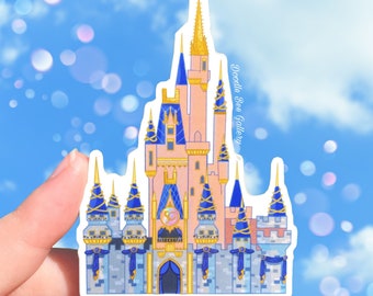 Clear Sticker Disney Sticker Disneyland Sticker Gift for her Hydroflask Sleeping Beauty Castle sticker Blueprint Gift for him