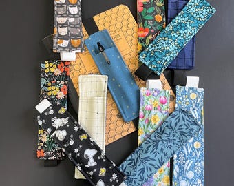 Bookmark Pen Holder with Elastic for A4 Notebooks – Handmade Fabric Pen Loop