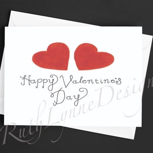 Valentine&#39;s Day Greeting Card, 4&quot;x6&quot;  with Envelope, Valentine&#39;s Day Card, Two Hearts Card, Original Art Card, Heart, Valentine&#39;s. Day Gift