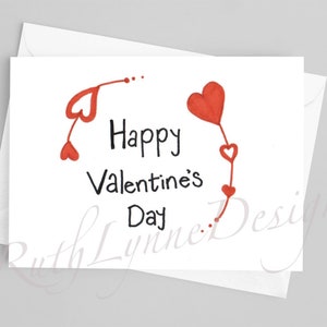 Valentine&#39;s Day Greeting Card, 4&quot;x6&quot;  with Envelope, Valentine&#39;s Day Card, Hearts Card, Blank Inside, Original Art Card, Hearts