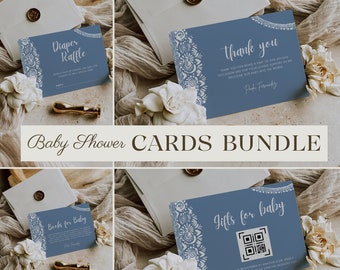Cartes modifiables pour baby shower Cielito Lindo, thème Talavera, papier pour baby shower, modèle mexicain Picado, livres de remerciements pour les couches de bébé, tombola QR