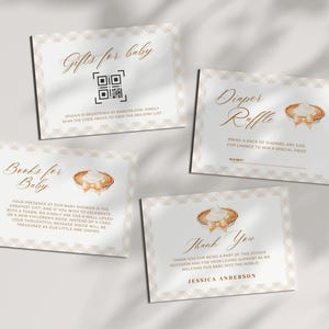 Bewerkbaar A Little Cutie Pie is onderweg | Zoet als taart | Pompoentaart babyshower | Afdrukbaar | Set met Cutie Pie-bonbonkaarten QR-code