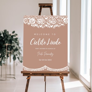 Editable Cielito Lindo Baby Shower Welcome Sing Talavera Theme Baby Shower Printable Paper Picado Mexican Sign Template Boho