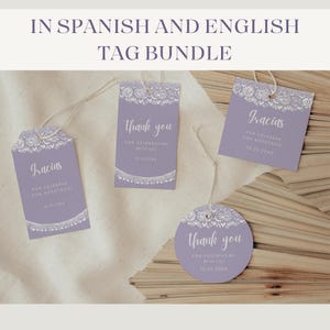 Editable Cielito Lindo Baby Shower Favor Tags Talavera Theme Printable Labels Paper Picado Mexican Round, Square, Rectangular Tags