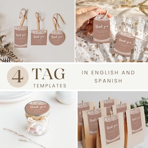 Editable Cielito Lindo Baby Shower Favor Tags Talavera Theme Printable Labels Paper Picado Mexican Round, Square, Rectangular Tags