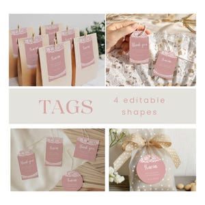 Editable Cielito Lindo Baby Shower Favor Tags Talavera Theme Printable Labels Paper Picado Mexican Round, Square, Rectangular Tags