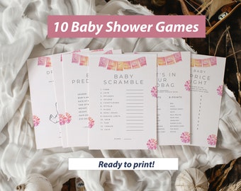 Druckbare Cielito Lindo Baby Dusche Spiele Rosa Einladung Talavera Thema Baby Shower Digitales Papier Picado Mexikanischen Für Mädchen
