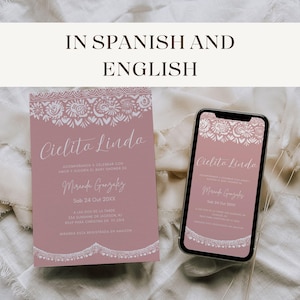 Bewerkbare Cielito Lindo babyshower uitnodiging in het Spaans Talavera thema babyshower digitale uitnodiging papier Picado Mexican Evite-sjabloon