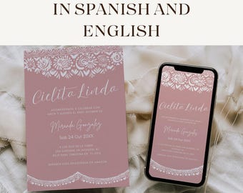Cielito Lindo Baby Shower Invite Template, Editable Canva, Mexican Theme, Papel Picado Decor, Instant Download Bilingual