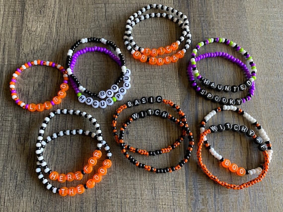 Halloween Beaded Bracelets Halloween Themed Bracelets Bead ...