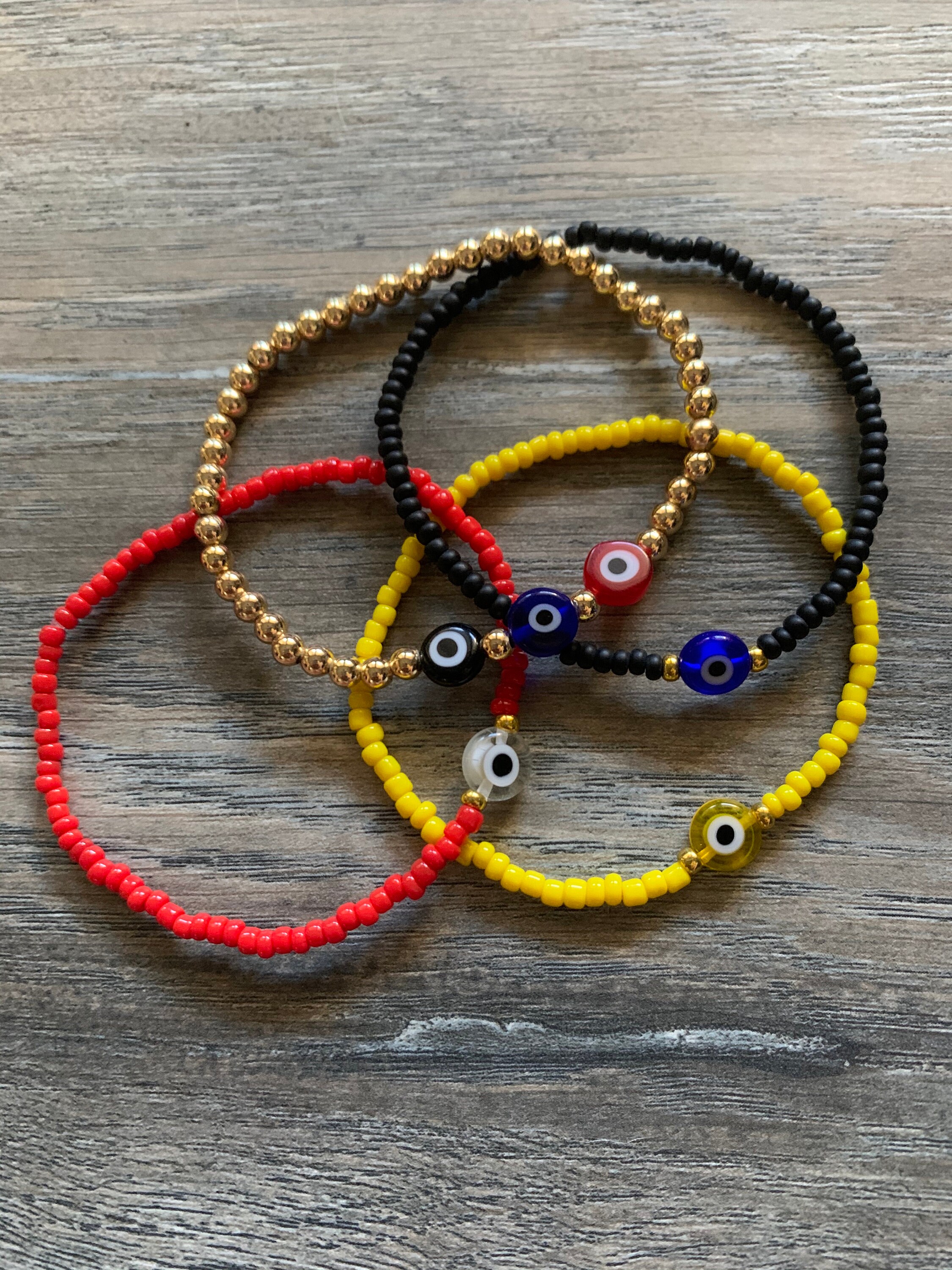 Evil Eye Beaded Bracelets Eye of Protection Custom Beaded Etsy