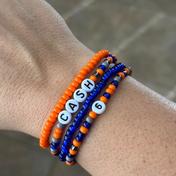 Team Sports Personalized Bead Bracelets | Customer Player and Number bracelets