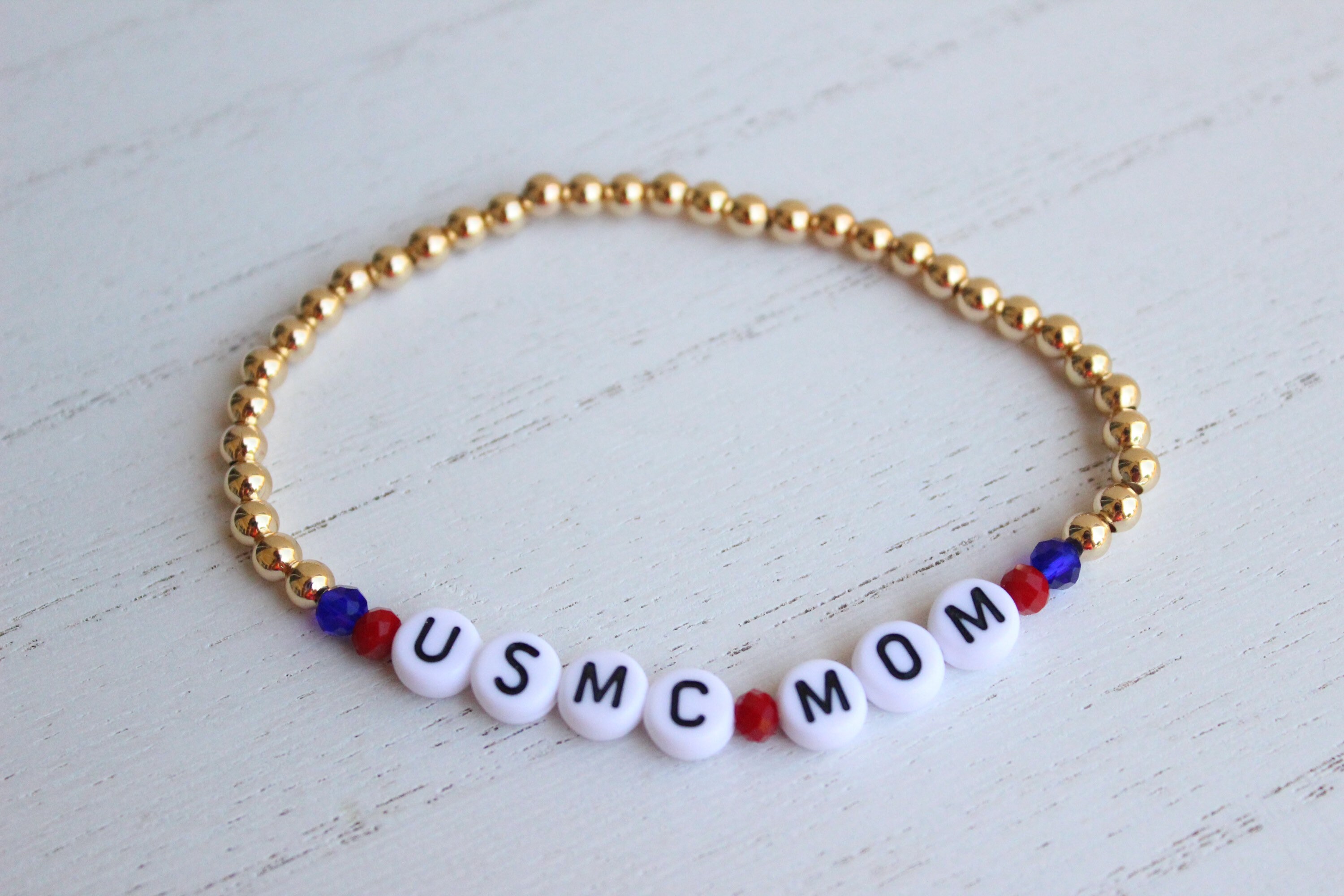 USA Beaded Bracelets USMC Army Navy Custom Personalized Gift Etsy