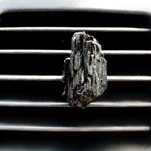 Crystal Car Air Vent Clip | Black Tourmaline Raw | Car Protection Crystal | Gift for Crystal Lovers | Gemstone Vent Clip | (Size May Vary)