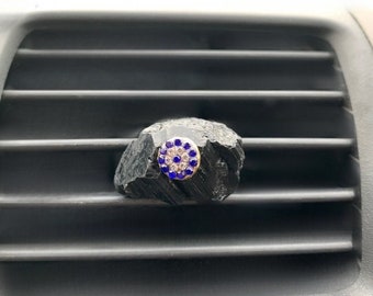 Crystal Car Air Vent Clip with Evil Eye Protection | Car Protection Crystal | Gift for Crystal Lovers | Gemstones for Car | (Size May Vary)