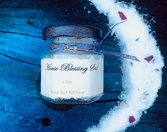House Blessing Salt | 4 Corners Salt | Smudge | Cleansing Salt | House Protection | Holy Water Infused | Lavender | Sage | Positive Energy