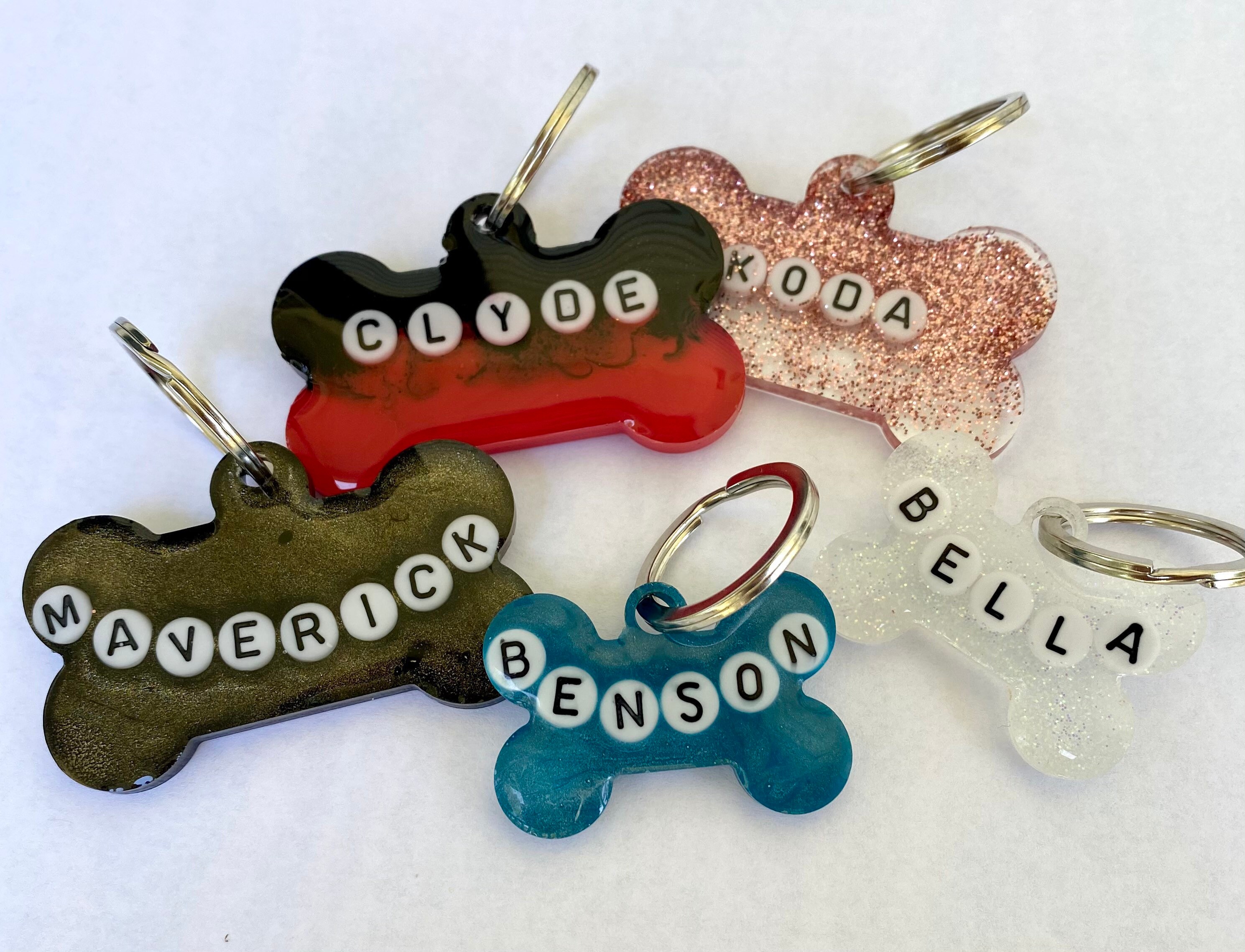 Customizable resin dog tags READ DESCRIPTION PLEASE handmade Etsy
