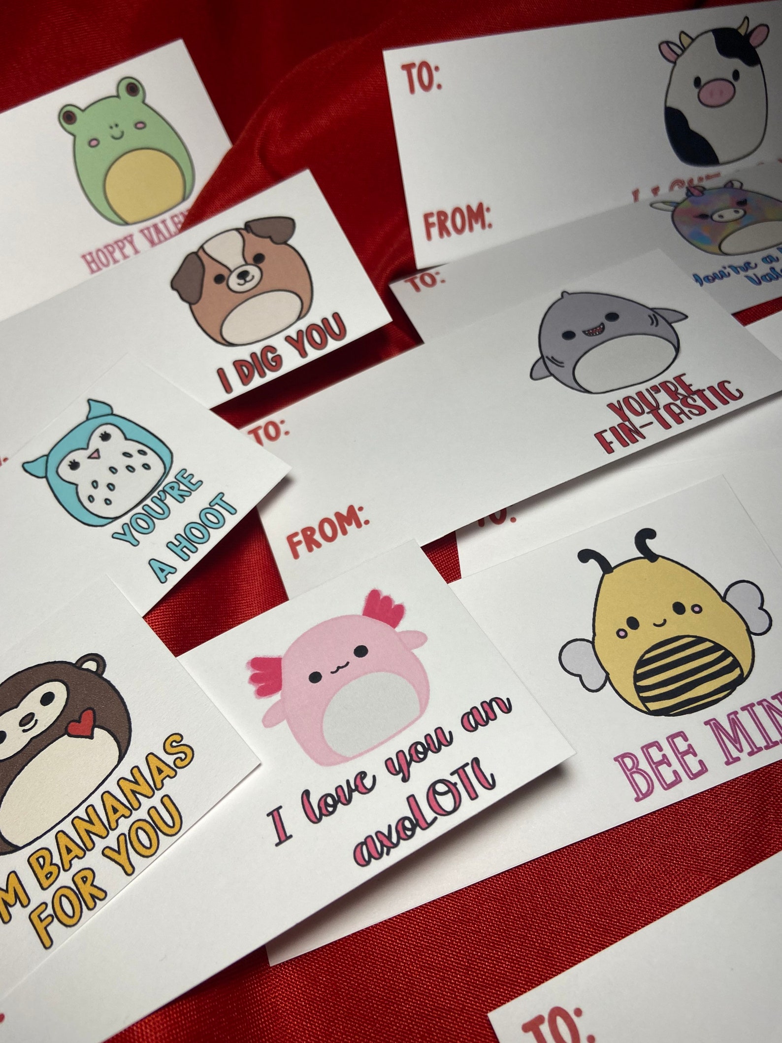 DIGITAL Squishmallow Valentine's Day Cards / Squishmallow Etsy