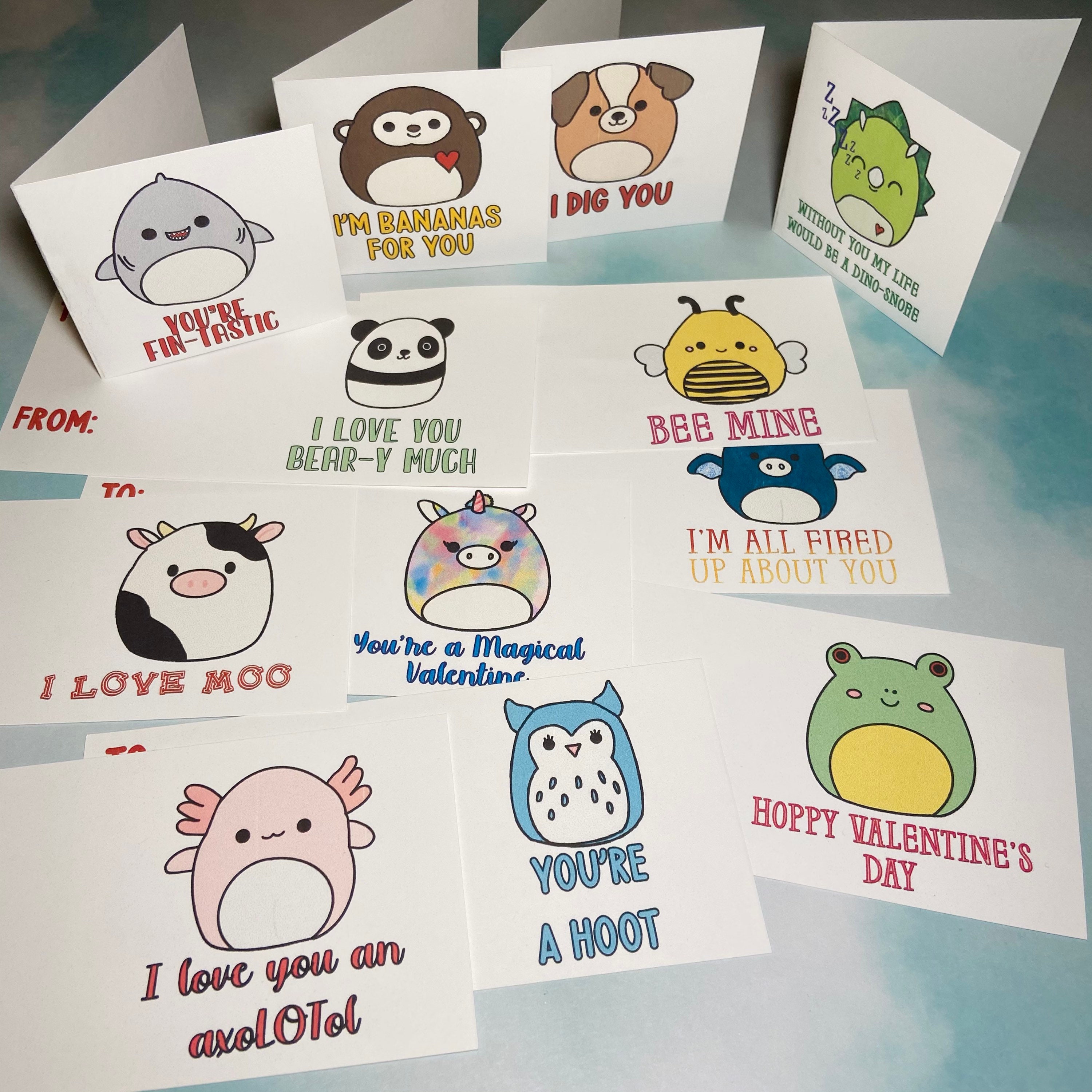 Printable Squishmallow Valentine's Day Cards / Etsy
