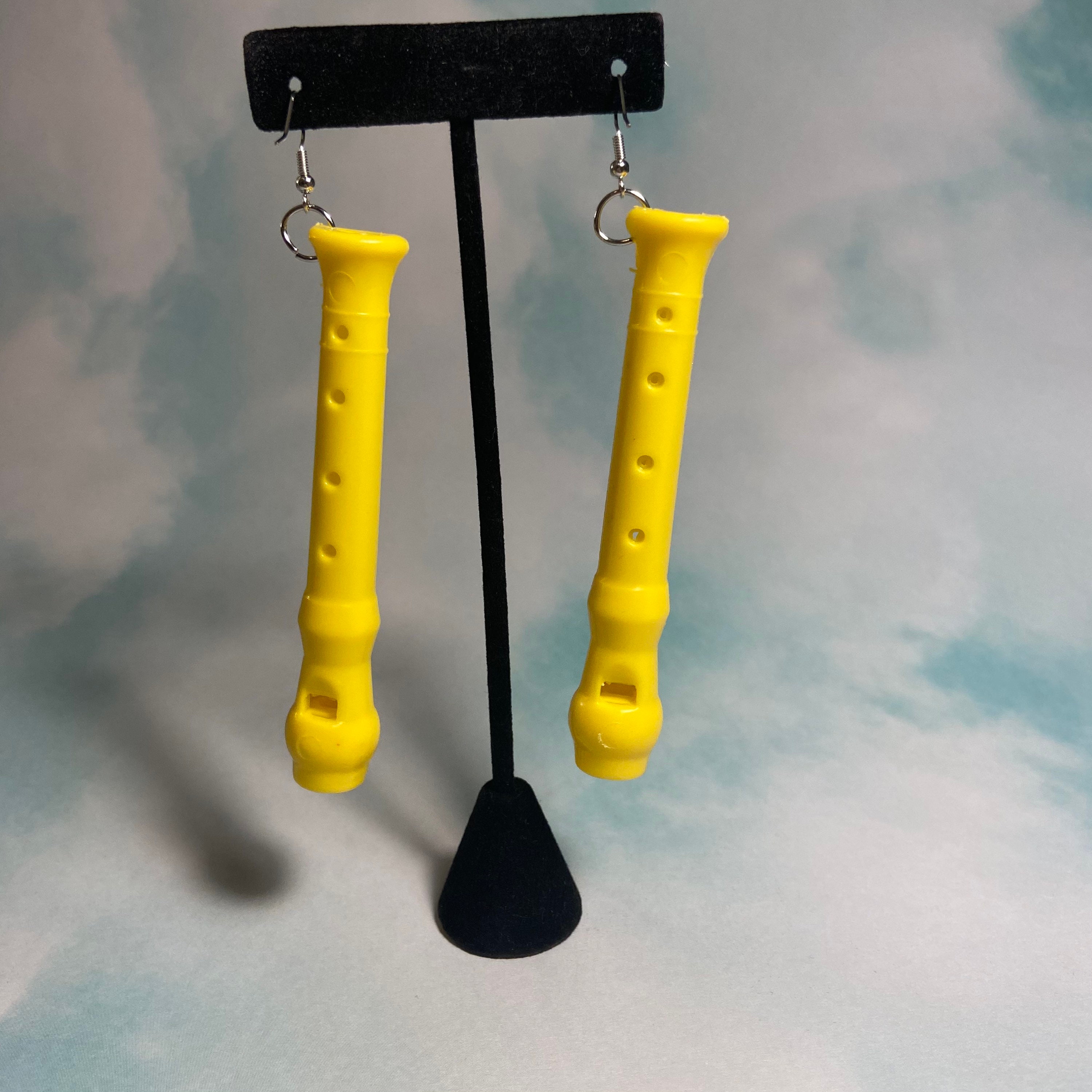 Mini Recorder Earrings / Flute Earrings / / Toy Earrings / Etsy