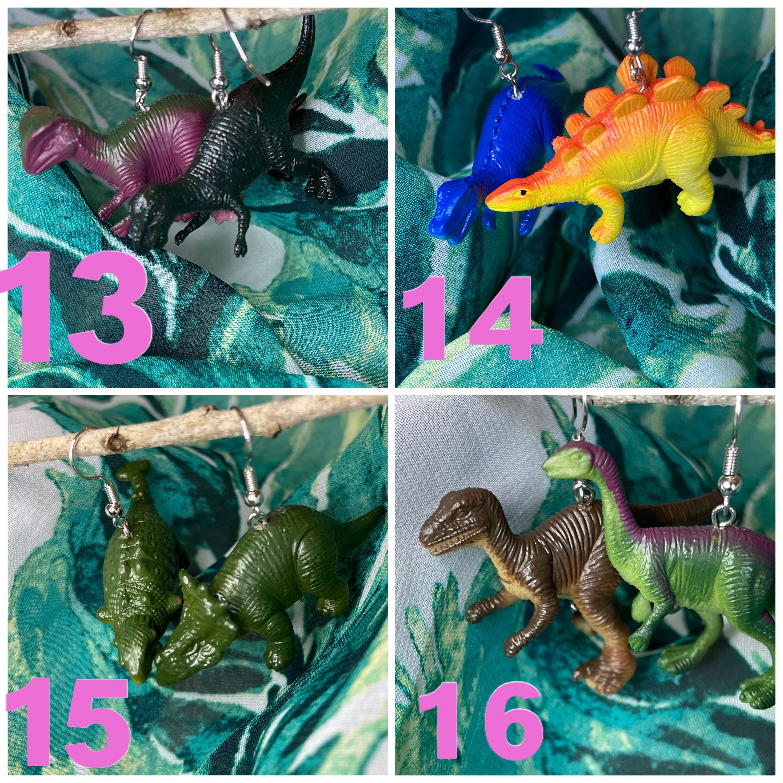 Dinosaur Earrings / Toy Earrings / Novelty Earrings / Lesbian Etsy