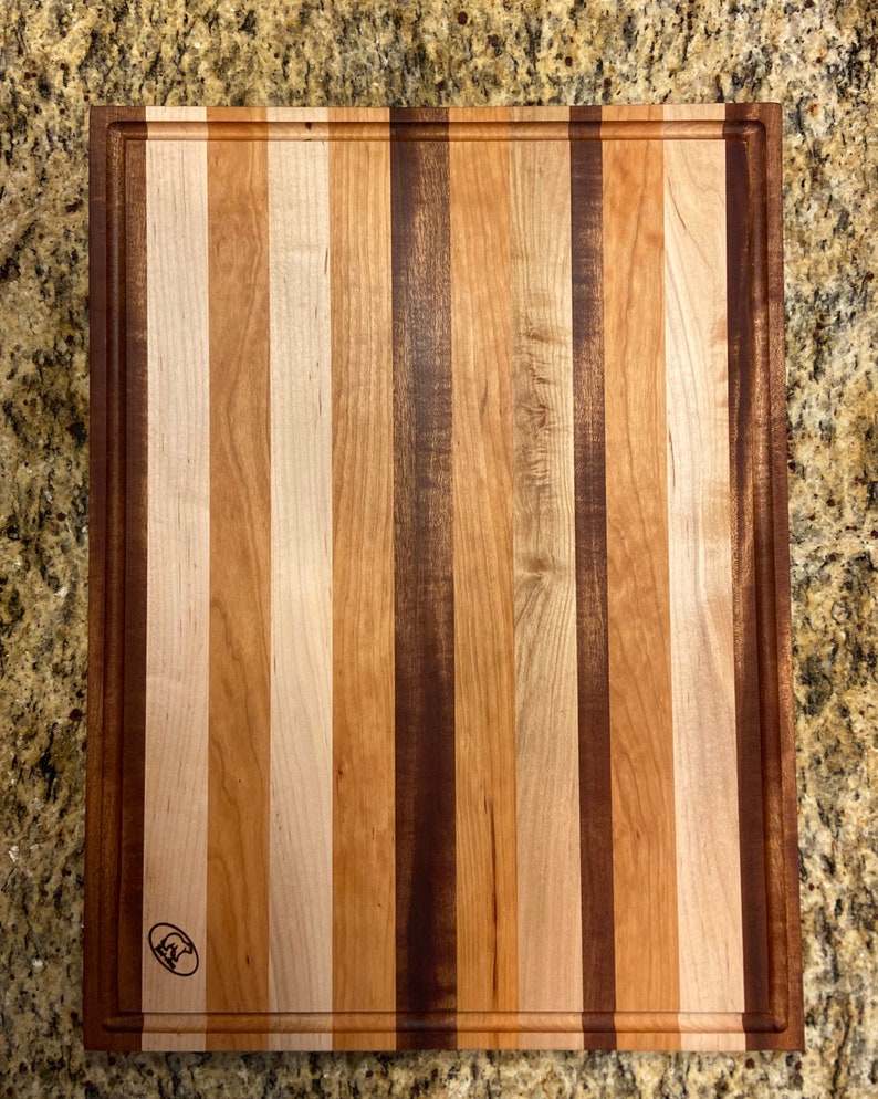 24x18 Rustic Butcher Block Wooden Cutting Board W/ Wood Feet