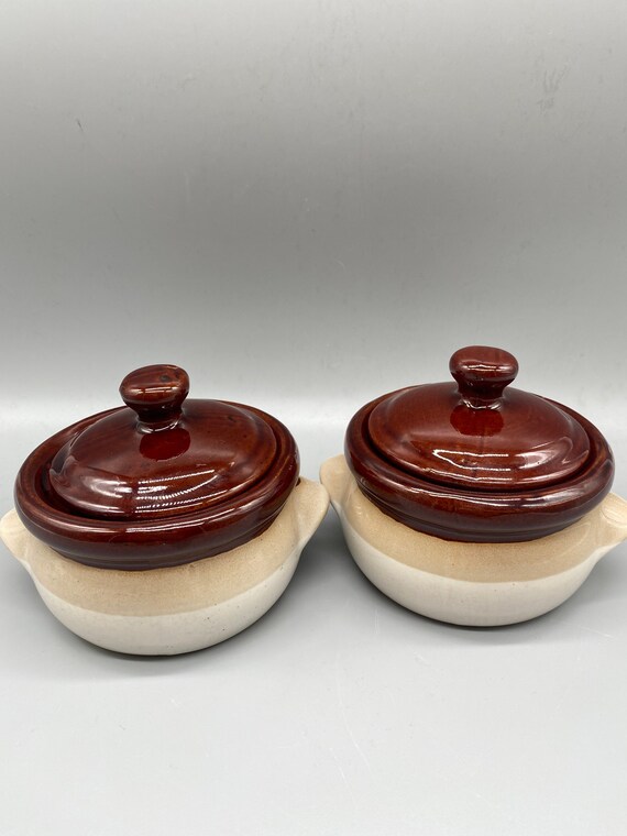 Vintage Stoneware Soup Crocks With Lids / Crocks for Cooking / Etsy
