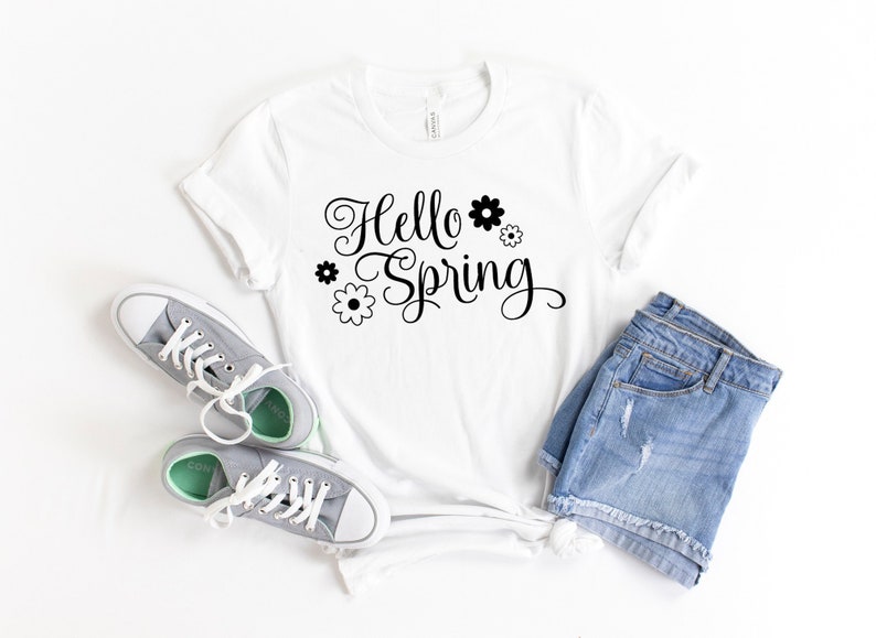 Hello Spring Shirt Women Spring Shirt Spring Shirt Flower Etsy UK