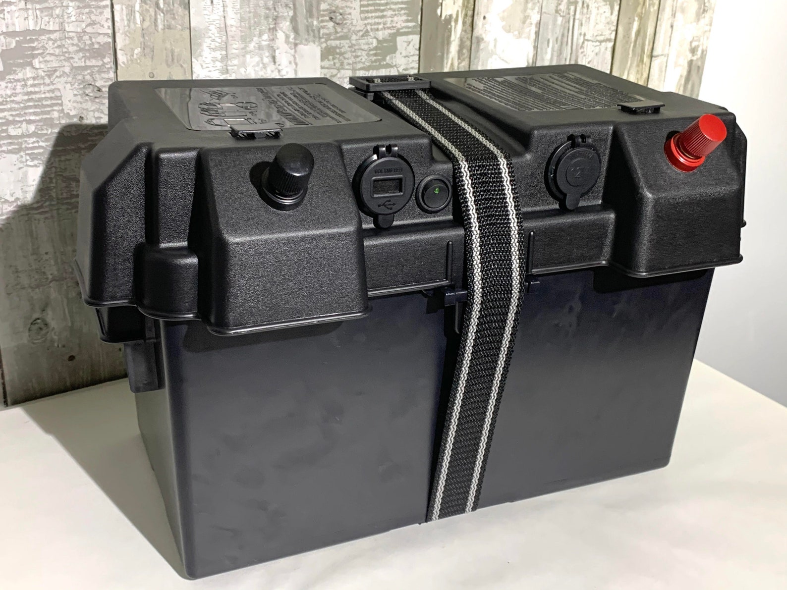 Trolling Motor Battery Box W/usb Charging Ports Cigarette Etsy