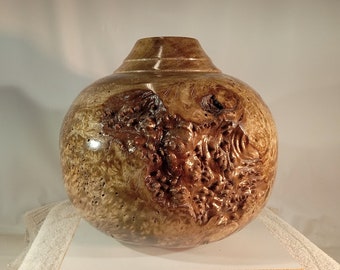 Navajo Style Myrtle Burl Vessel 9"w x 8"h