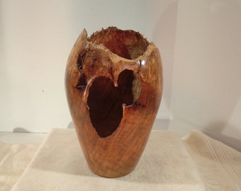 Myrtle Burl Hollow Form/Vase 10"H x 6"W